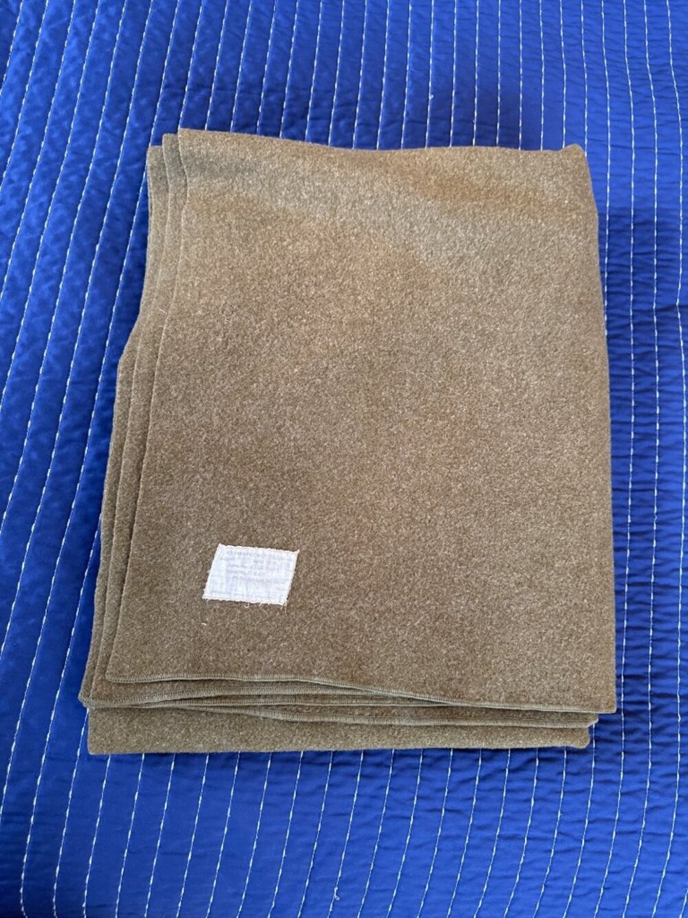 Wyandotte Worsted Co. U.S. World War 2 Wool Blanket 1942 Military Green